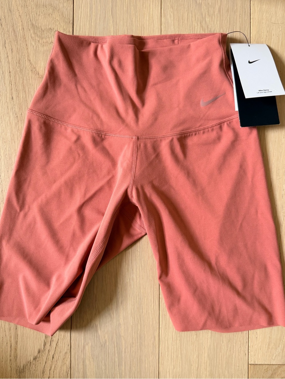 NWT size XS - Nike Zenvy Women’s High-Rise Bike Shorts — Coral 8”
